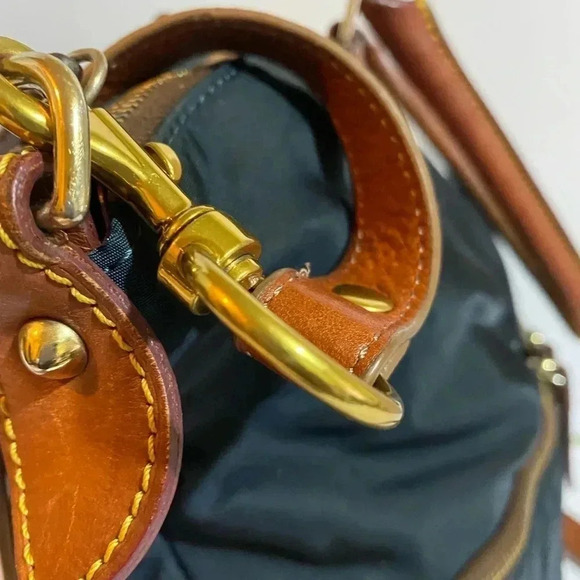 Dooney Bourke navy blue nylon satchel handbag - Picture 8 of 13